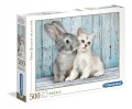 Puzzle 500. HQ Kotek i Królik. Clementoni. 35004