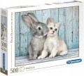 Puzzle 500. HQ Kotek i Królik. Clementoni. 35004