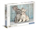 Puzzle 500. HQ Kotek i Królik. Clementoni. 35004