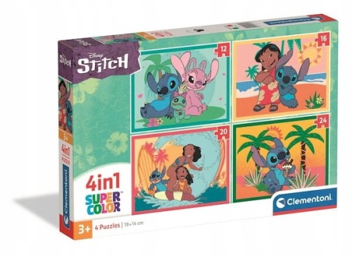 Puzzle Super Color 4w1 Stitch 21745 Clementoni 3+