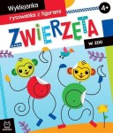 Zwierzęta w zoo Wyklejanka, rysowanka z figurami 4+ Agnieszka Bator