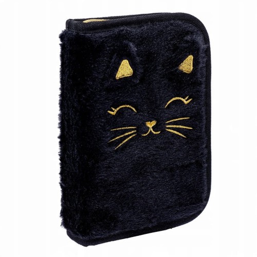Piórnik pojedynczy z wyposażeniem Astrabag Fluffy Kitty Black