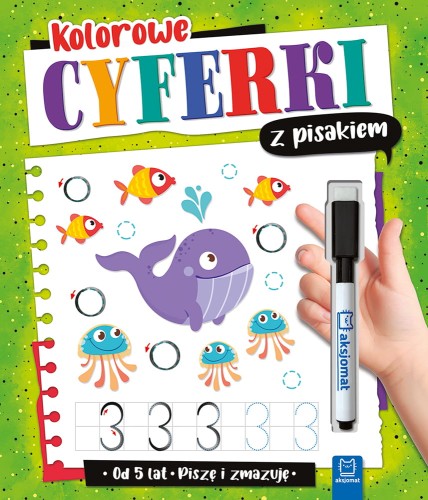 Kolorowe cyferki z pisakiem. Piszę i zmazuję. Aksjomat