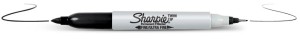 MARKER permanentny DWUSTRONNY 2w1 czarny SHARPIE Twin Tip 1 szt