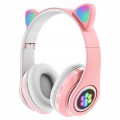 SŁUCHAWKI BLUETOOTH 5.0 Z LED RGB ŚWIECĄCE USZAMI KOTA SŁUCHAWKI Kocie Uszy