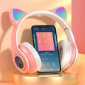 SŁUCHAWKI BLUETOOTH 5.0 Z LED RGB ŚWIECĄCE USZAMI KOTA SŁUCHAWKI Kocie Uszy