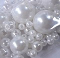 Perełki plastikowe do nawlekania białe do dekoracji prac plast. biżuterii