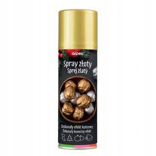 Farba w sprayu w areozolu złota Arpex złoty 125 ml efekt metaliczny