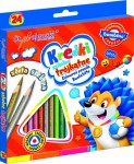 Kredki szkolne Bambino 24 szt mix kolor trójkątne gruby grafit + temperówka