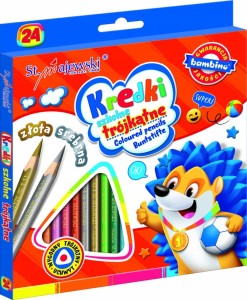 Kredki szkolne Bambino 24 szt mix kolor trójkątne gruby grafit + temperówka