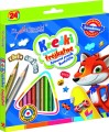 Kredki szkolne Bambino 24 szt mix kolor trójkątne gruby grafit + temperówka