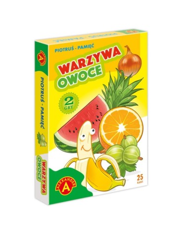 Karty Gra Piotruś Pamięć - warzywa i owoce Alexander
