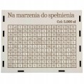 BIAŁA Skarbonka Wykreślanka NA MARZENIA DO SPEŁNIENIA 5000 ZŁ upominek