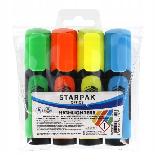 Zakreślacz wielokolorowy Starpak 4 szt.
