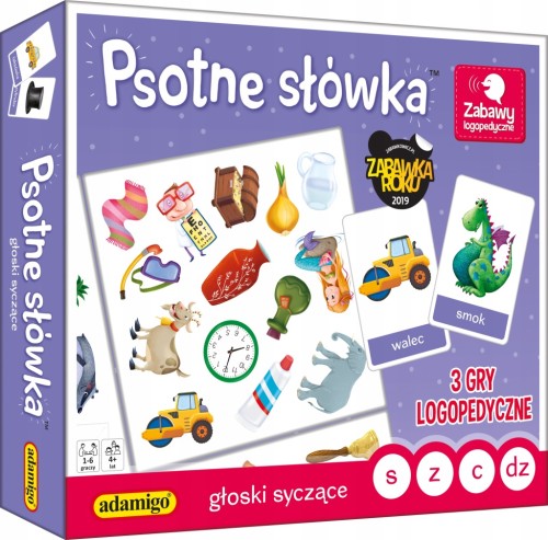 Gra planszowa Psotne Słówka głoski syczące Adamigo