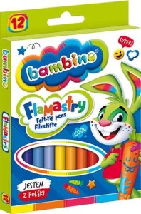 Flamastry Bambino 12 kolorów łatwo zmywalne szkoła