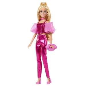 Barbie Deluxe Style #5 JFP40 Lalka Blondynka w Różowej Stylizacji