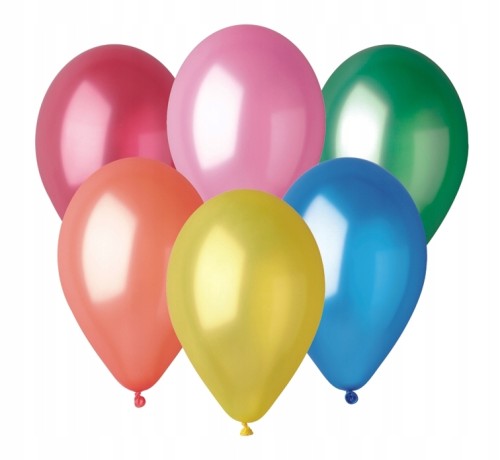 Balony metaliczne Gemar 25 cm – mix kolorów, 50 szt.