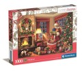 Clementoni Puzzle 1000 el. Świąteczne Santa's Visit Mikołaj 70x50 cm