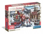 Clementoni Puzzle 500 el. Świąteczne Train Station Snowman 49x36 cm