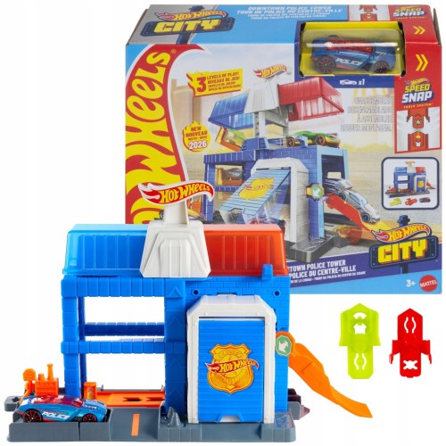 Hot Wheels City Komisariat Policji JHL74 – zestaw z autkiem
