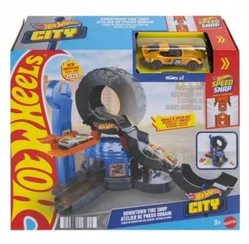 Hot Wheels City Warsztat Rozkładana Opona JHL75 + autko