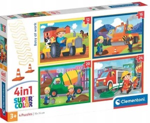 Clementoni Puzzle 4w1 Busy at Work 12 16 20 24 el. Zawody 3+ SuperColor