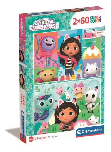 Clementoni Puzzle Koci Domek Gabi 2x60 el. Gabby’s Dollhouse SuperColor 4+