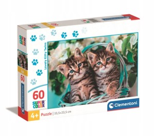 Clementoni Puzzle 60 el. Lovely Kitty Twins Kotki SuperColor 26599