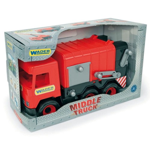 Middle Truck śmieciarka czerwona w kartonie