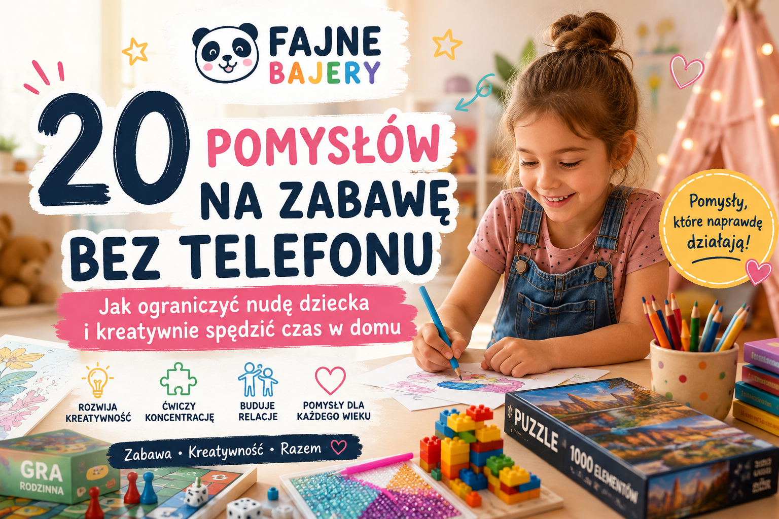 Jak ograniczyć nudę dziecka bez telefonu? 20 pomysłów na zabawę w domu