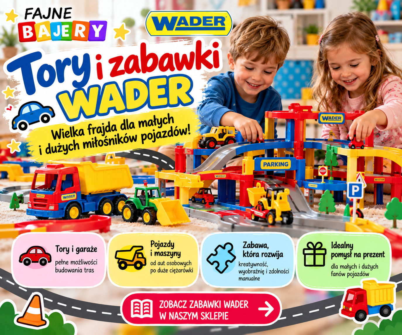Tory i zabawki Wader – dlaczego dzieci mogą bawić się nimi godzinami? 